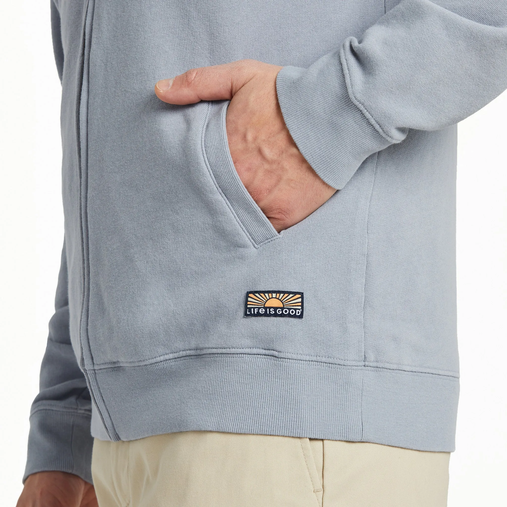 Men's Solid French Terry Zip Hoodie