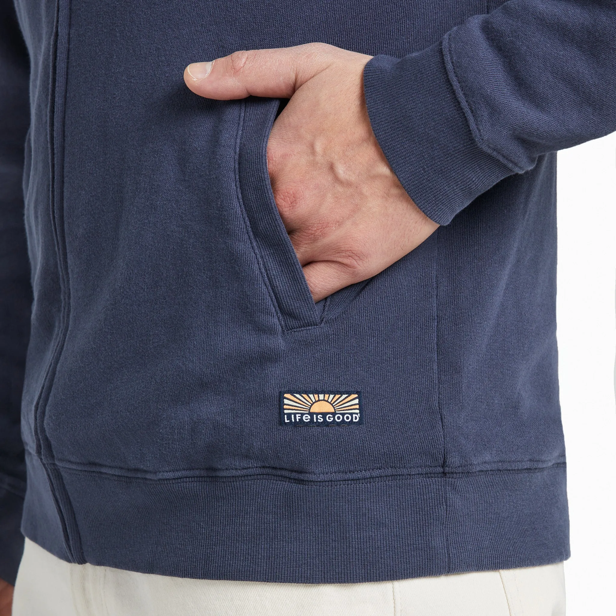 Men's Solid French Terry Zip Hoodie
