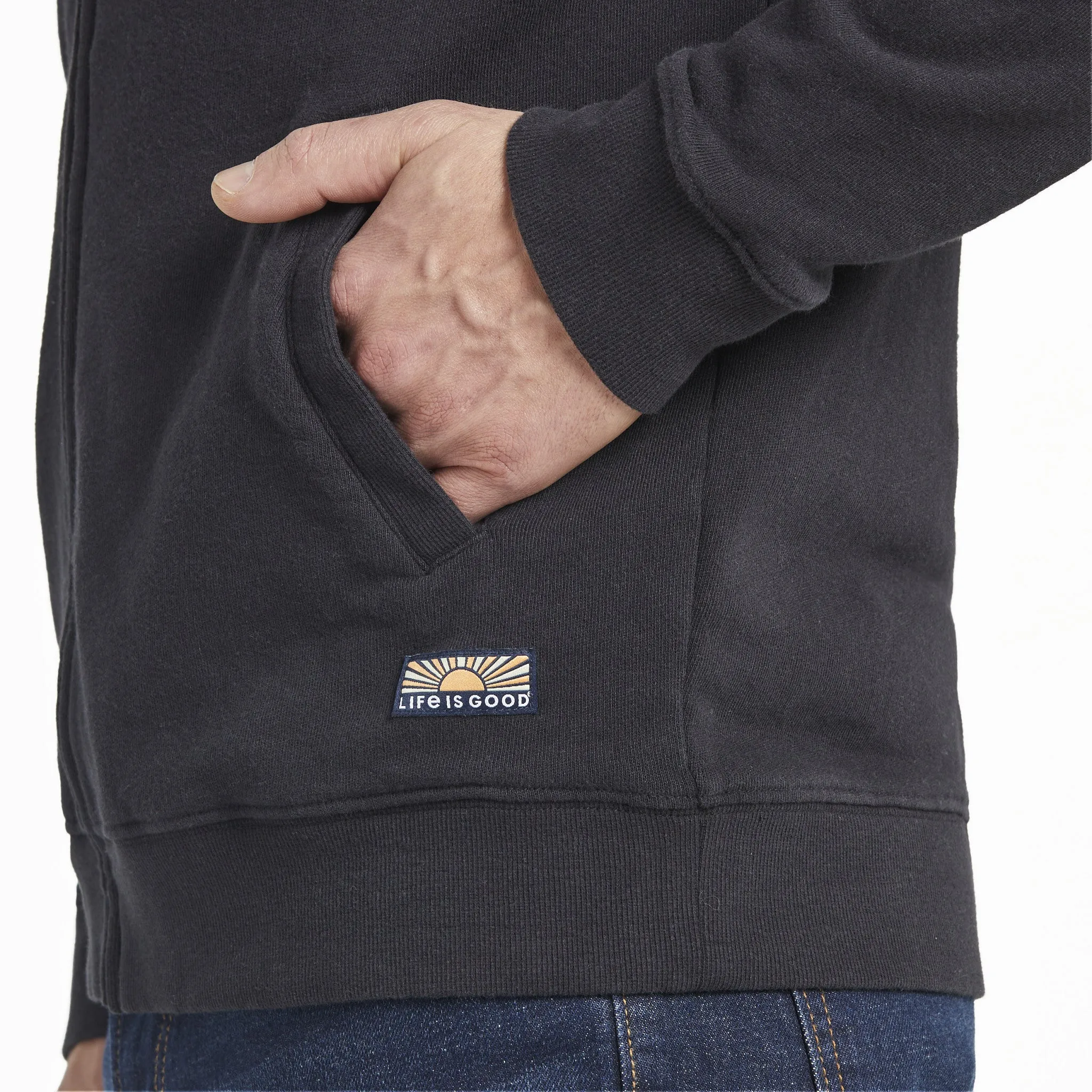 Men's Solid French Terry Zip Hoodie