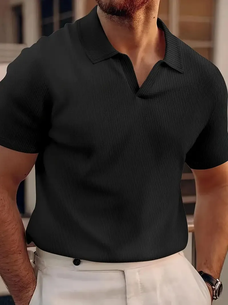 Men's V-Neck Short Sleeve Polo Shirt for Summer – Daniel