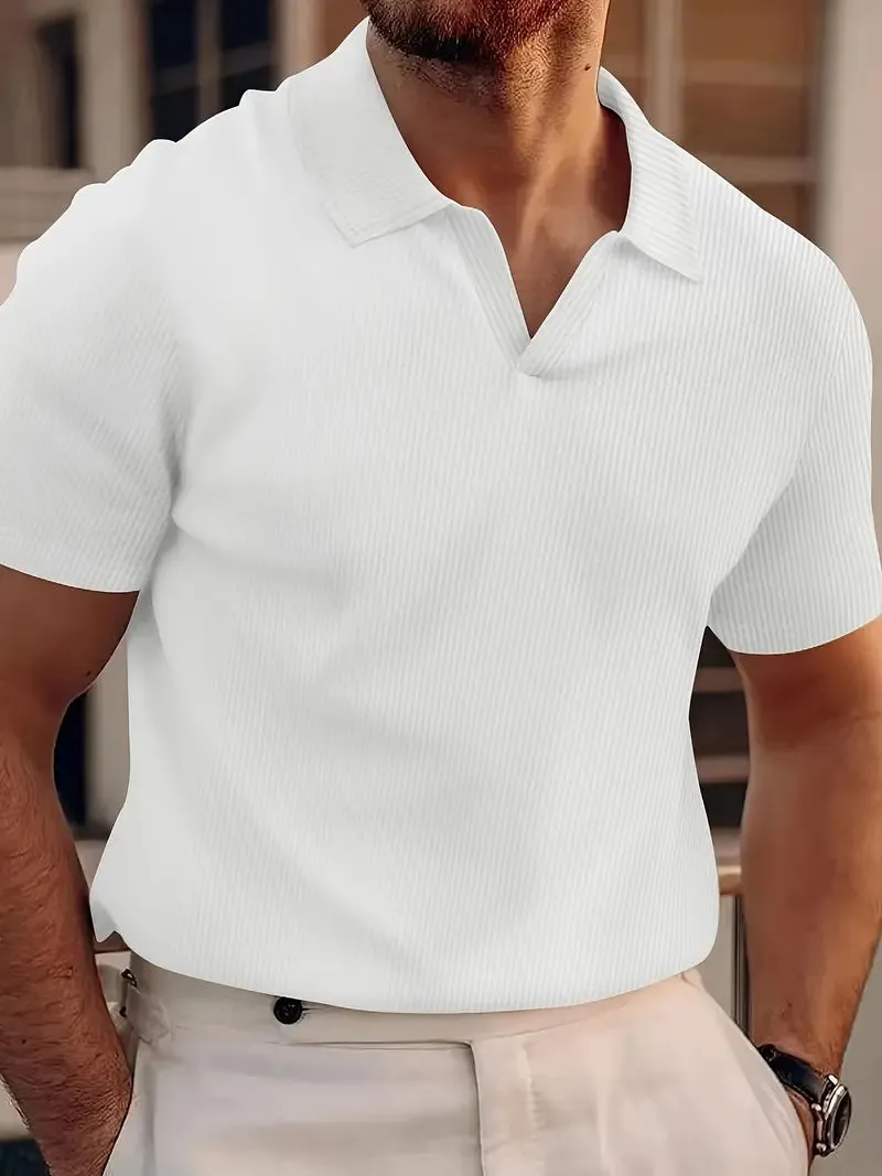 Men's V-Neck Short Sleeve Polo Shirt for Summer – Daniel