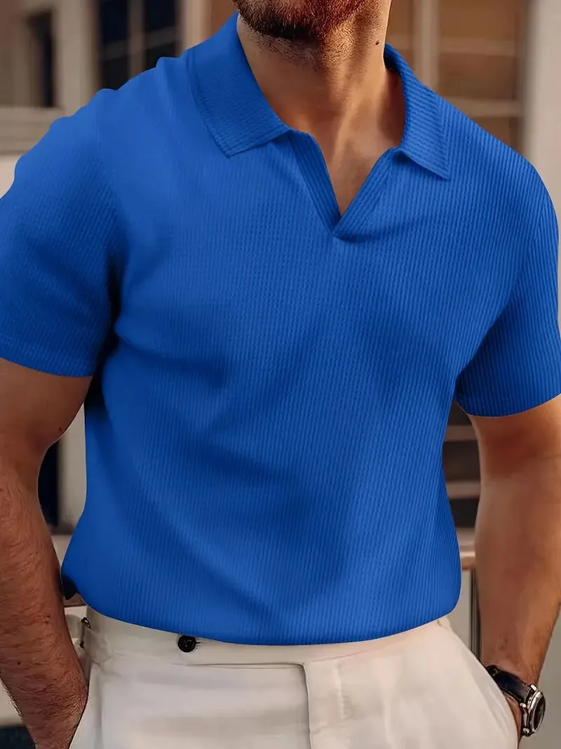 Men's V-Neck Short Sleeve Polo Shirt for Summer – Daniel