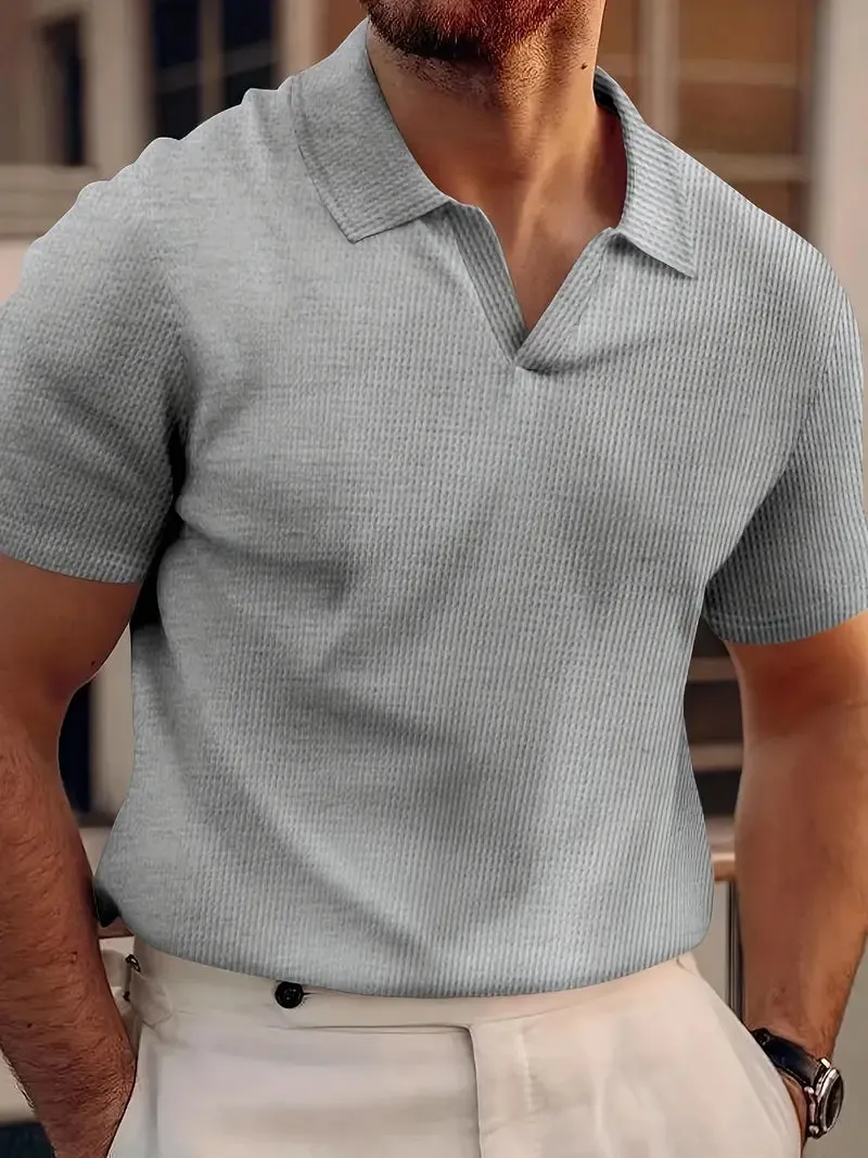Men's V-Neck Short Sleeve Polo Shirt for Summer – Daniel