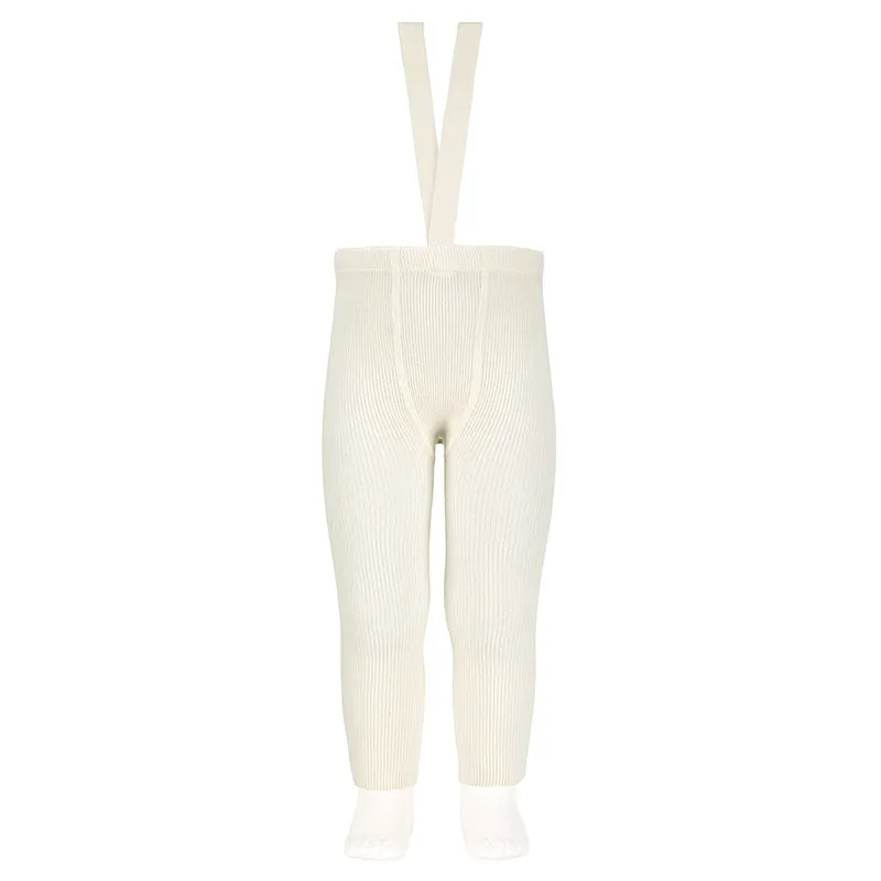 Merino Blend Tights with Braces - Cream