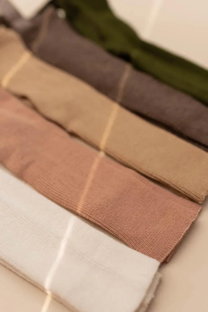 Merino Blend Tights with Braces - Cream