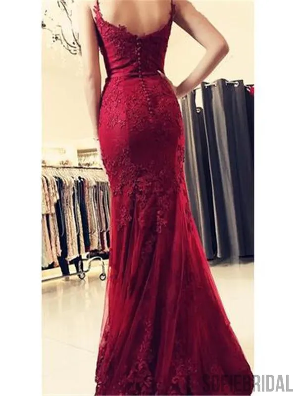 Mermaid Lace Prom Dresses, Sexy Prom Dresses, Illusion Prom Dresses, Prom Dresses, PD0600