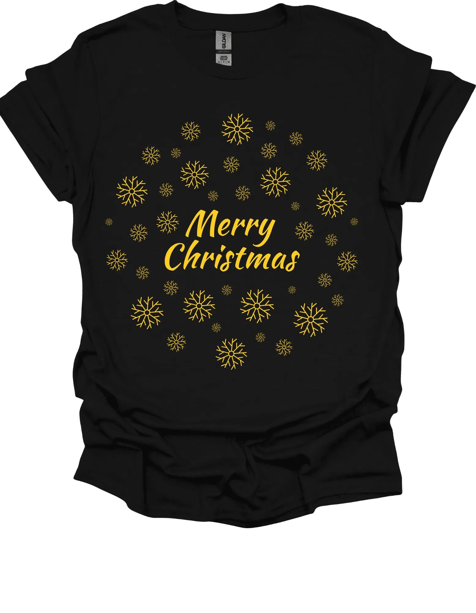 Merry Christmas Snowflakes T-Shirt – Festive Holiday Tee for Men, Women & Kids