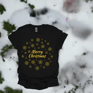 Merry Christmas Snowflakes T-Shirt – Festive Holiday Tee for Men, Women & Kids