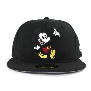 Mickey Mouse II New Era 59Fifty Fitted Hat (Black Gray Under Brim)