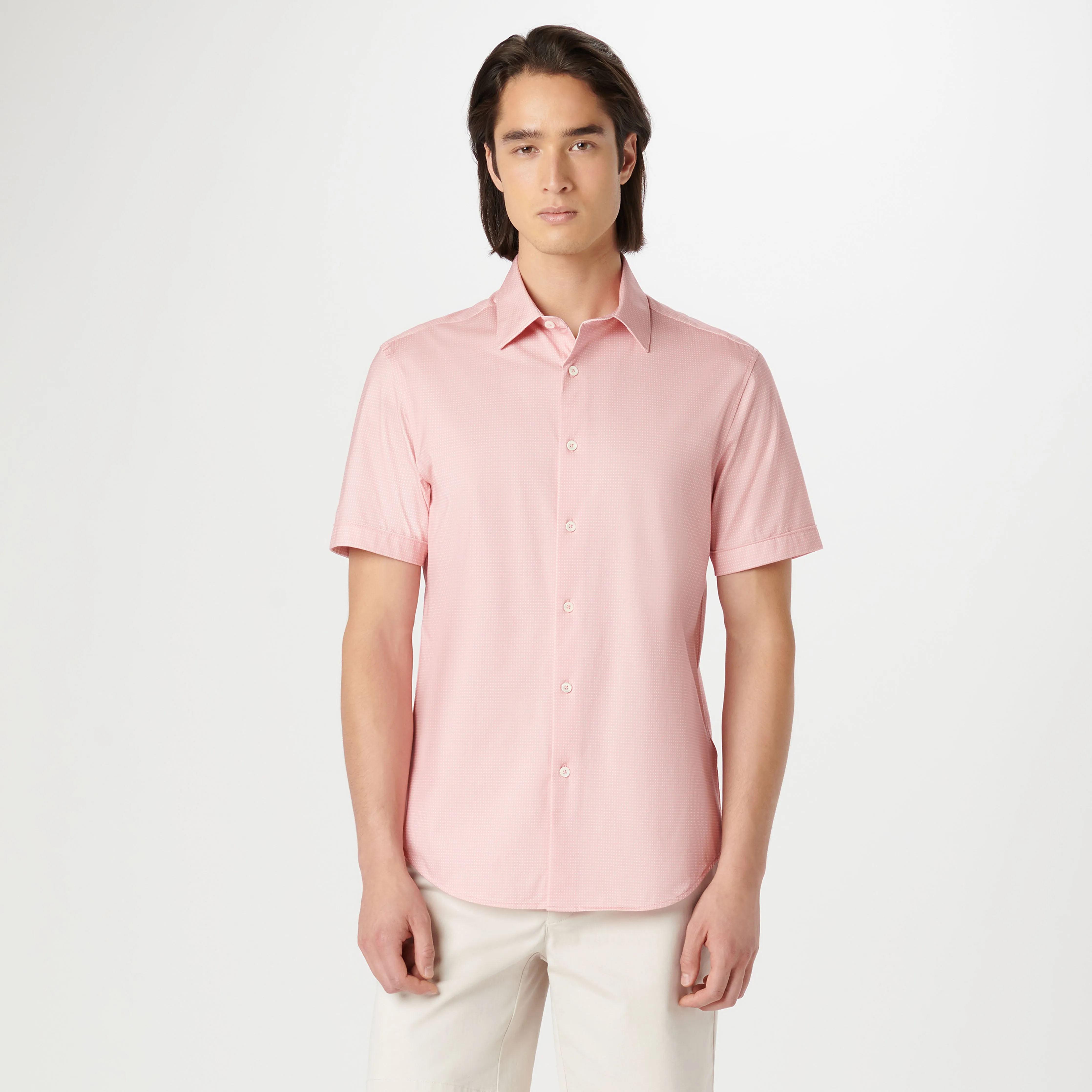 Miles Pin Dot OoohCotton Short Sleeve Shirt