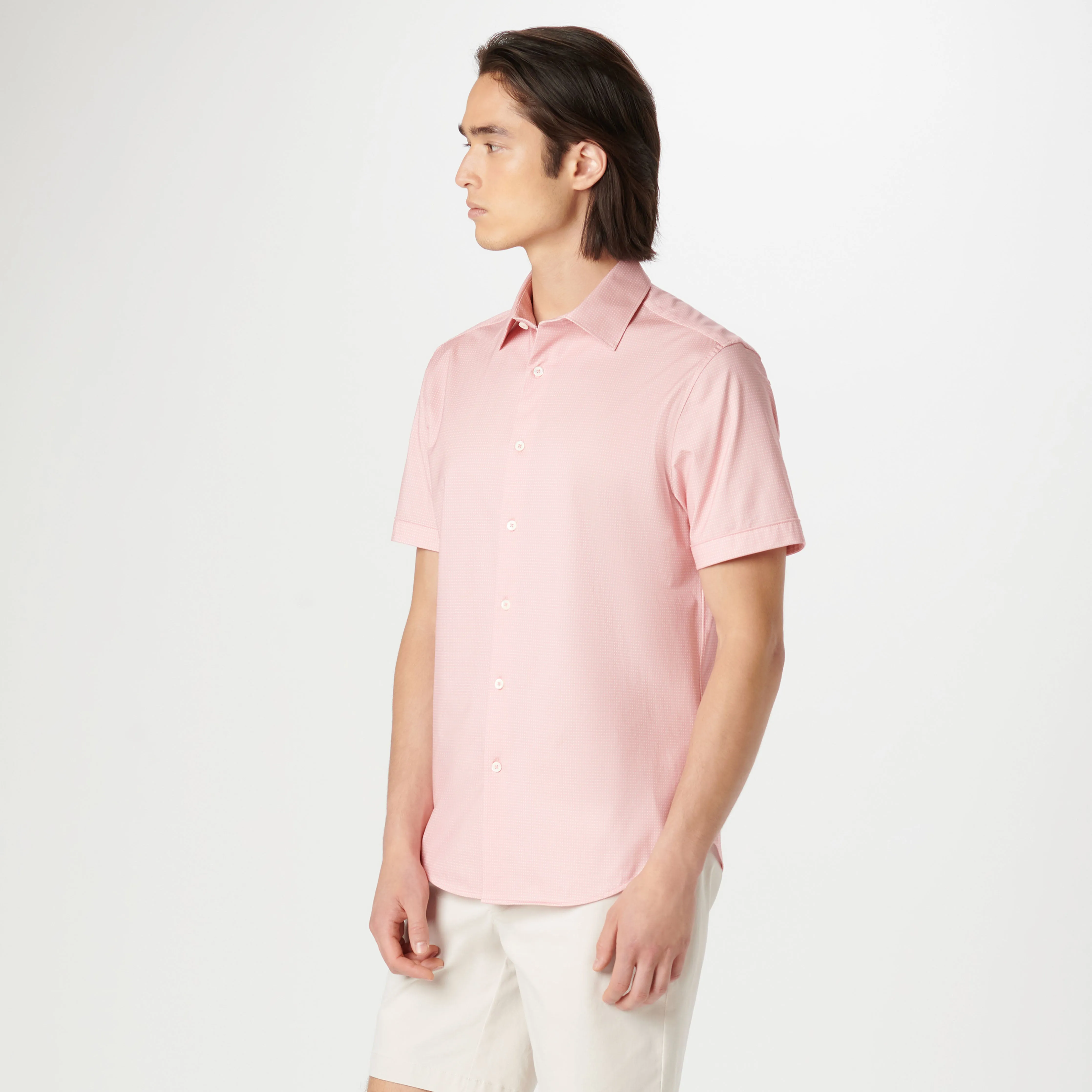 Miles Pin Dot OoohCotton Short Sleeve Shirt