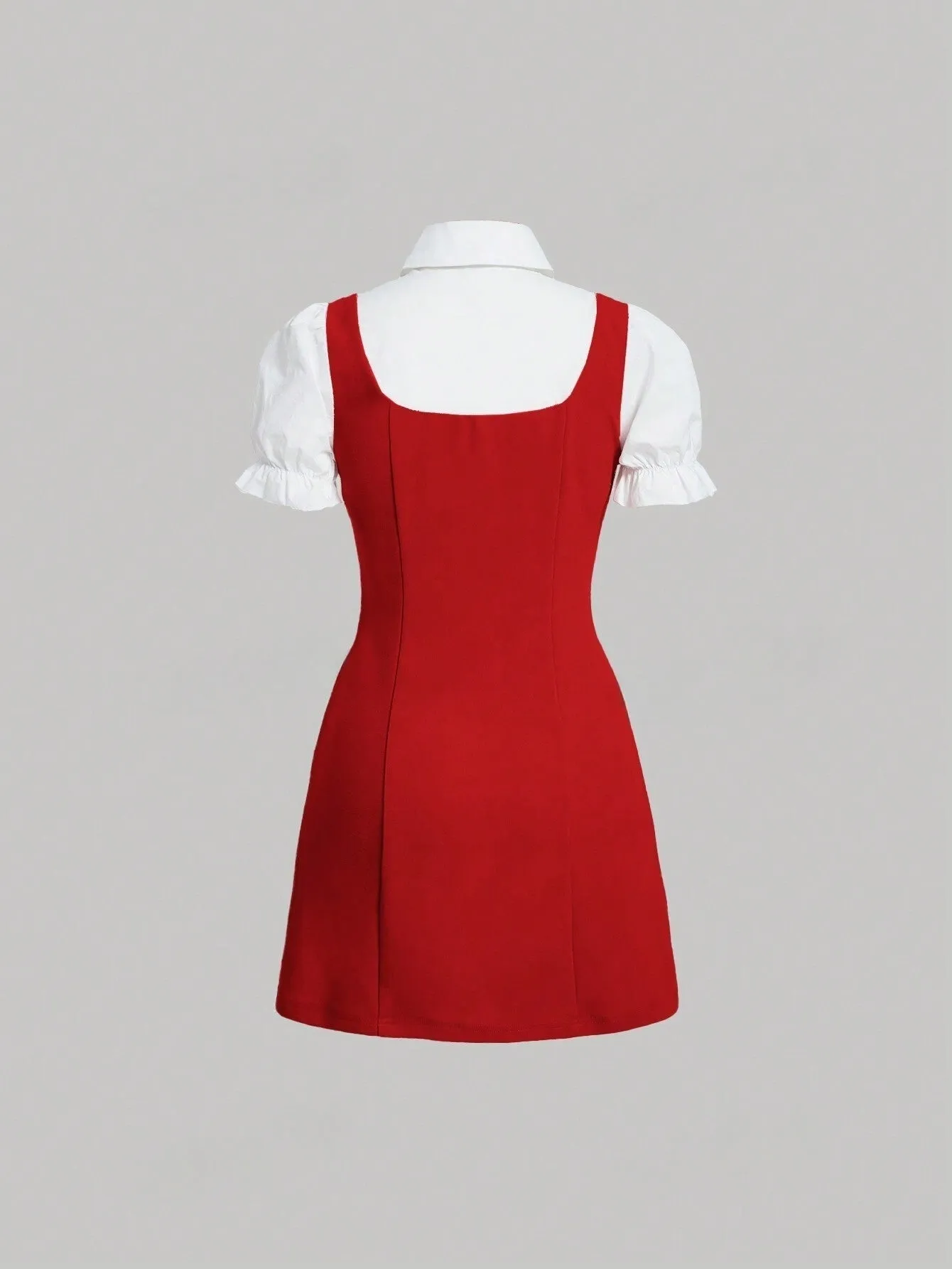 MOD Women's Double Breasted 2 In 1 Short Sleeve Dress