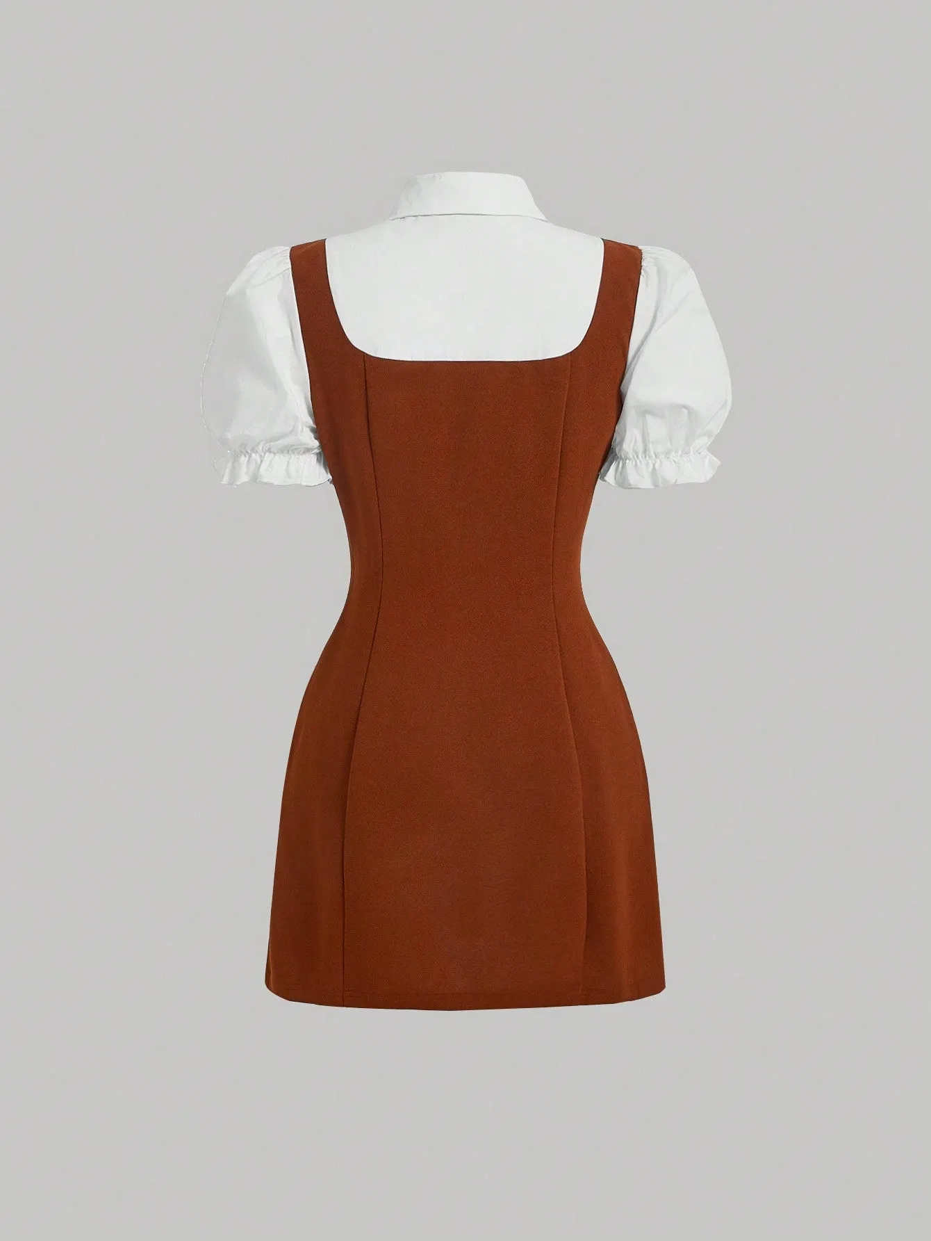 MOD Women's Double Breasted 2 In 1 Short Sleeve Dress