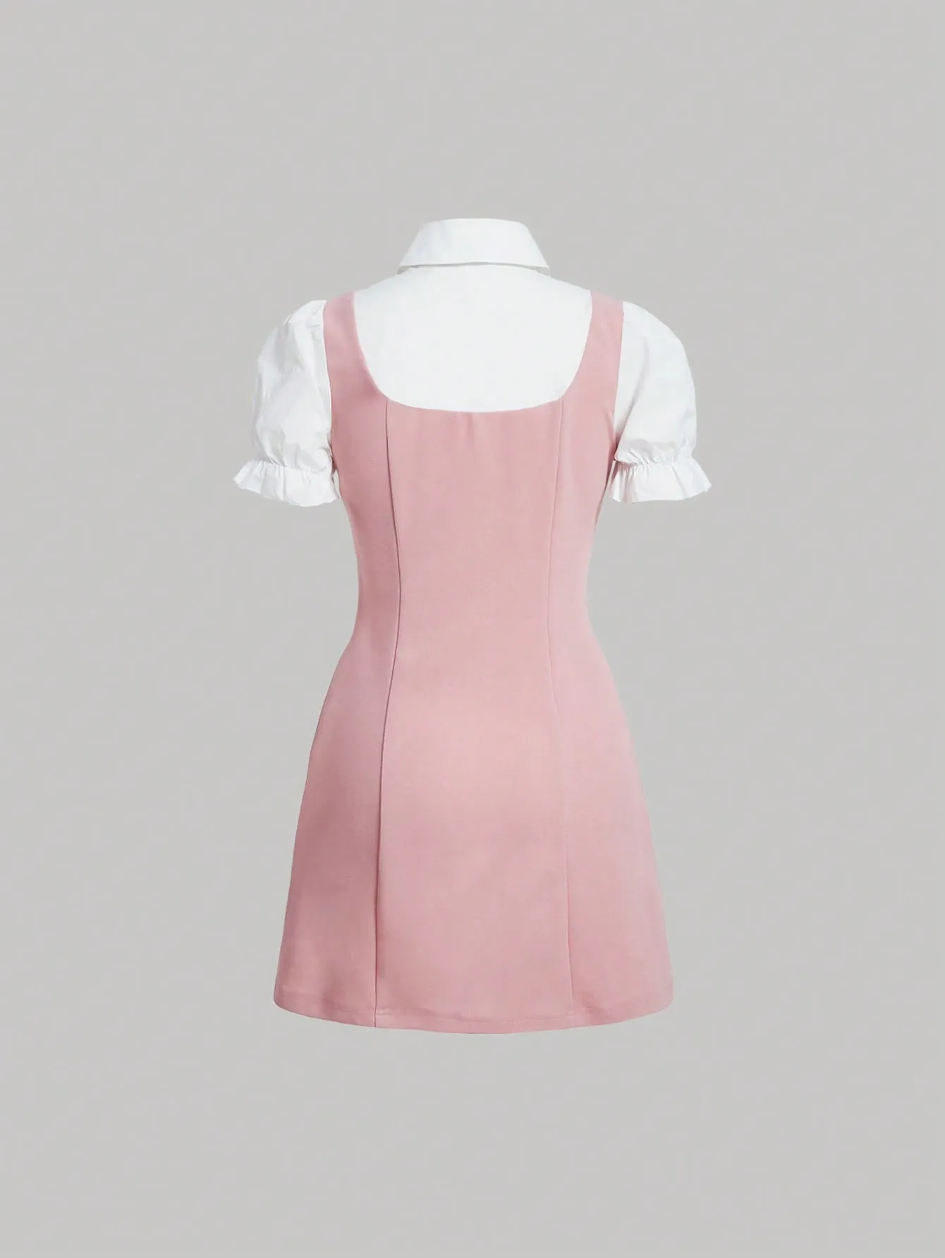 MOD Women's Double Breasted 2 In 1 Short Sleeve Dress