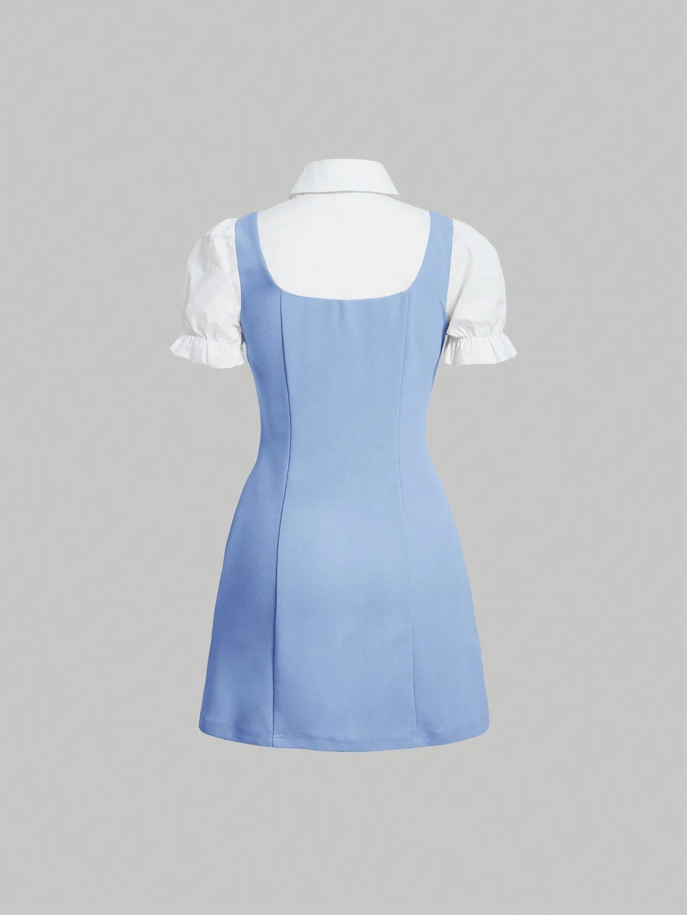 MOD Women's Double Breasted 2 In 1 Short Sleeve Dress