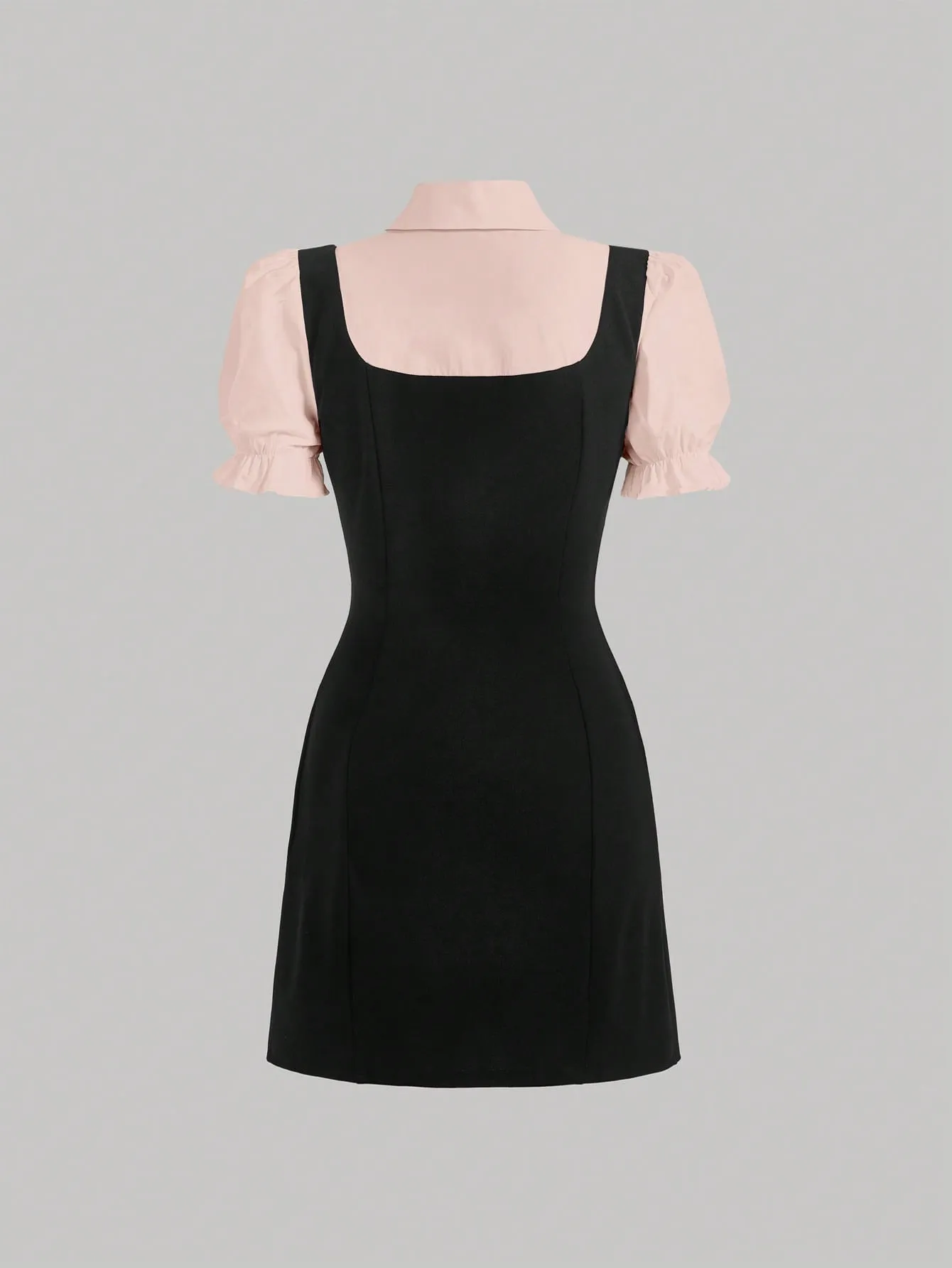 MOD Women's Double Breasted 2 In 1 Short Sleeve Dress