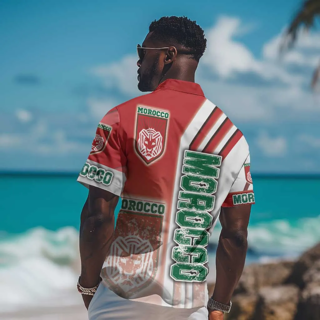 Morocco Soccer Hawaiian Shirt Atlas Lions Football - Road To Champion DT03