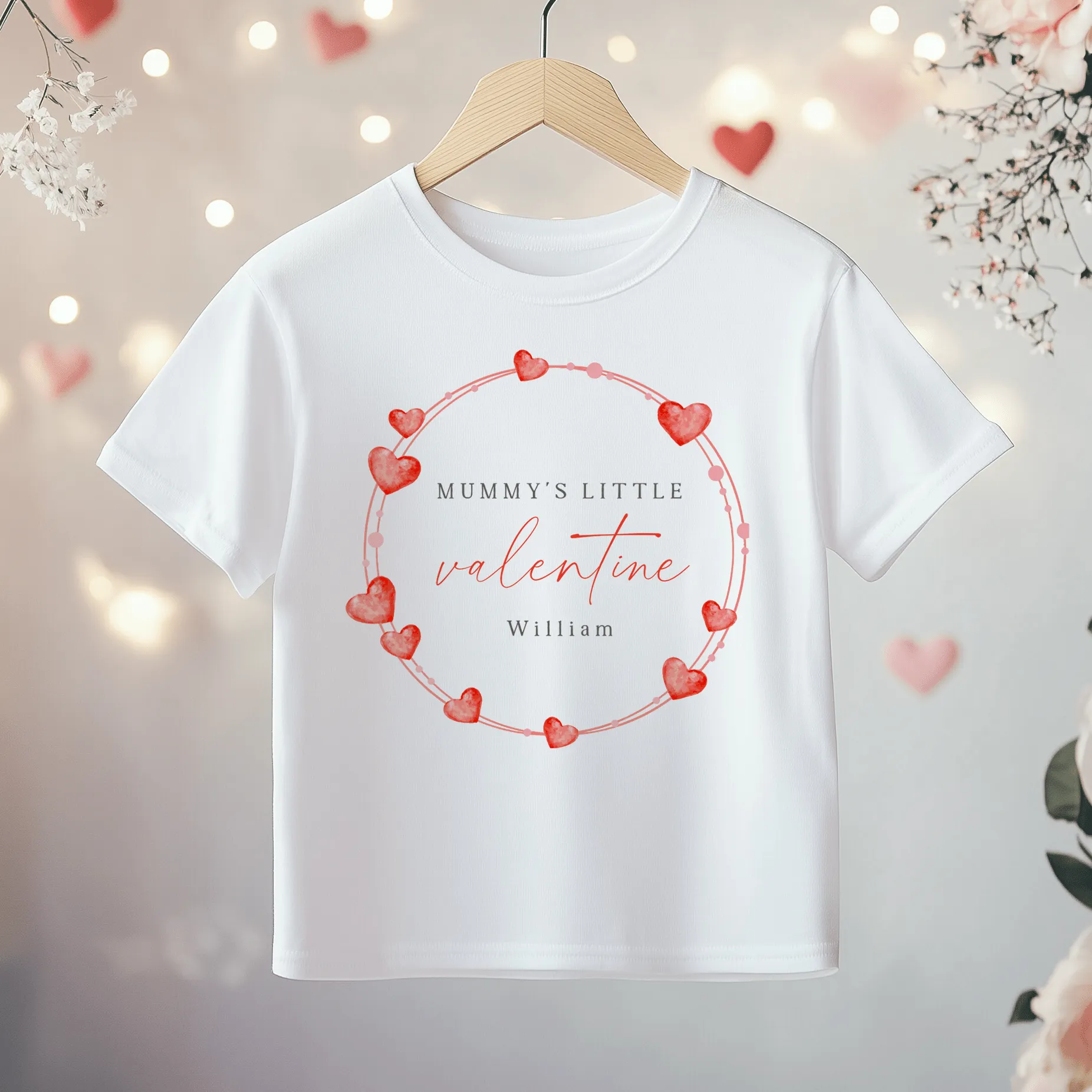 Mummy's Valentine Wreath Personalised Toddler & Kids T Shirt