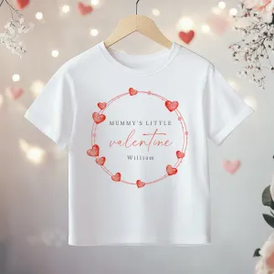 Mummy's Valentine Wreath Personalised Toddler & Kids T Shirt