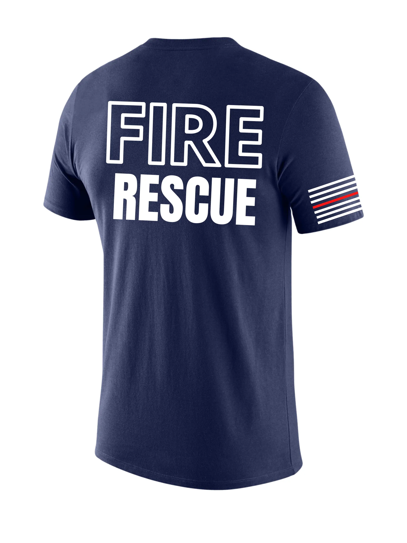 Navy Blue Fire Dept Men's Shirt - Short Sleeve (White)