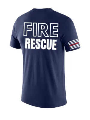 Navy Blue Fire Dept Men's Shirt - Short Sleeve (White)