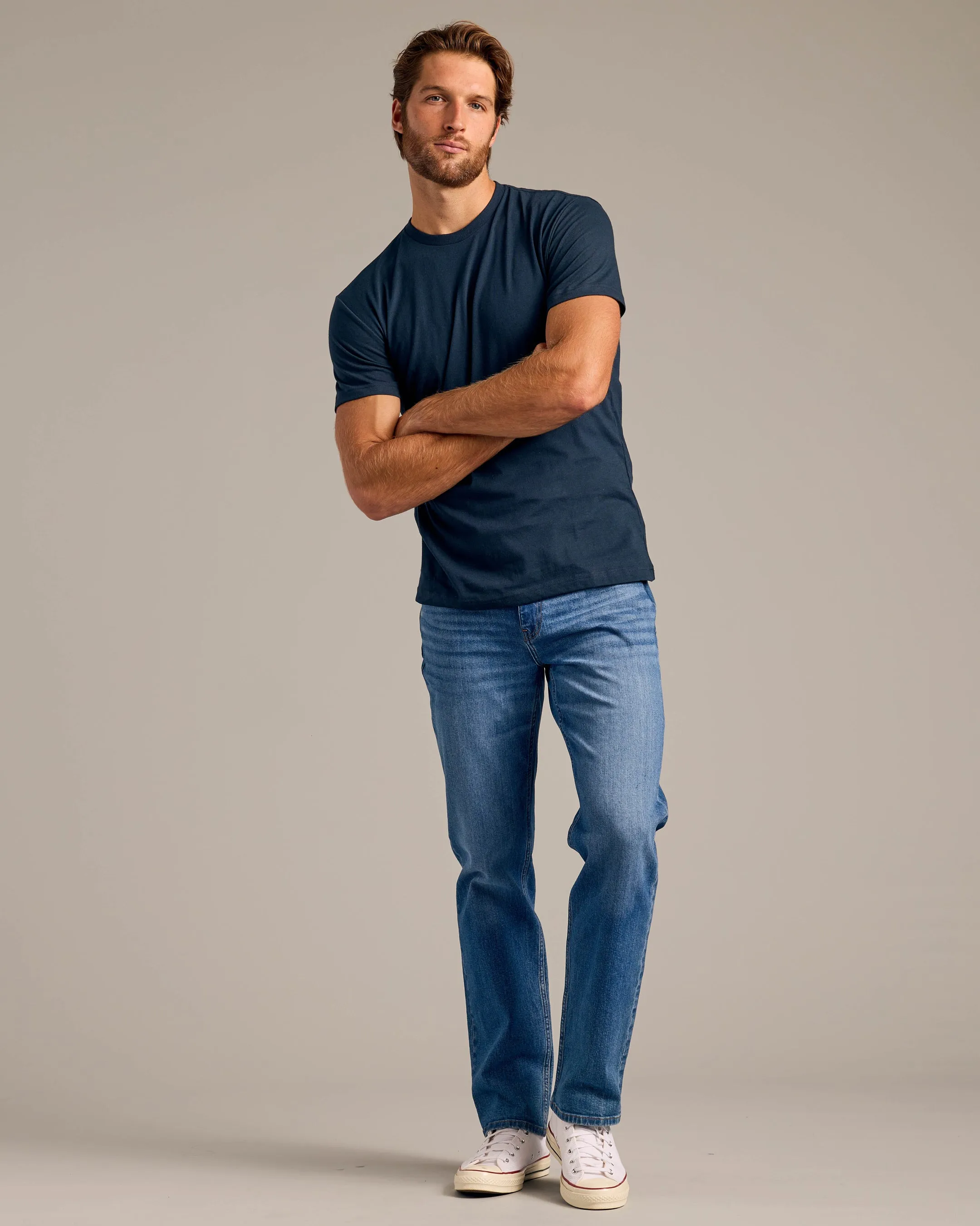Navy Short Sleeve Crew Neck Tee