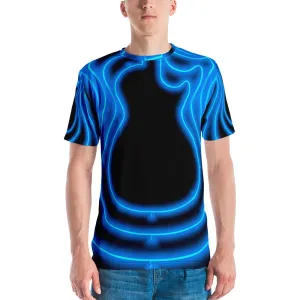 Neon Guitar Blue LP Men's T-Shirt