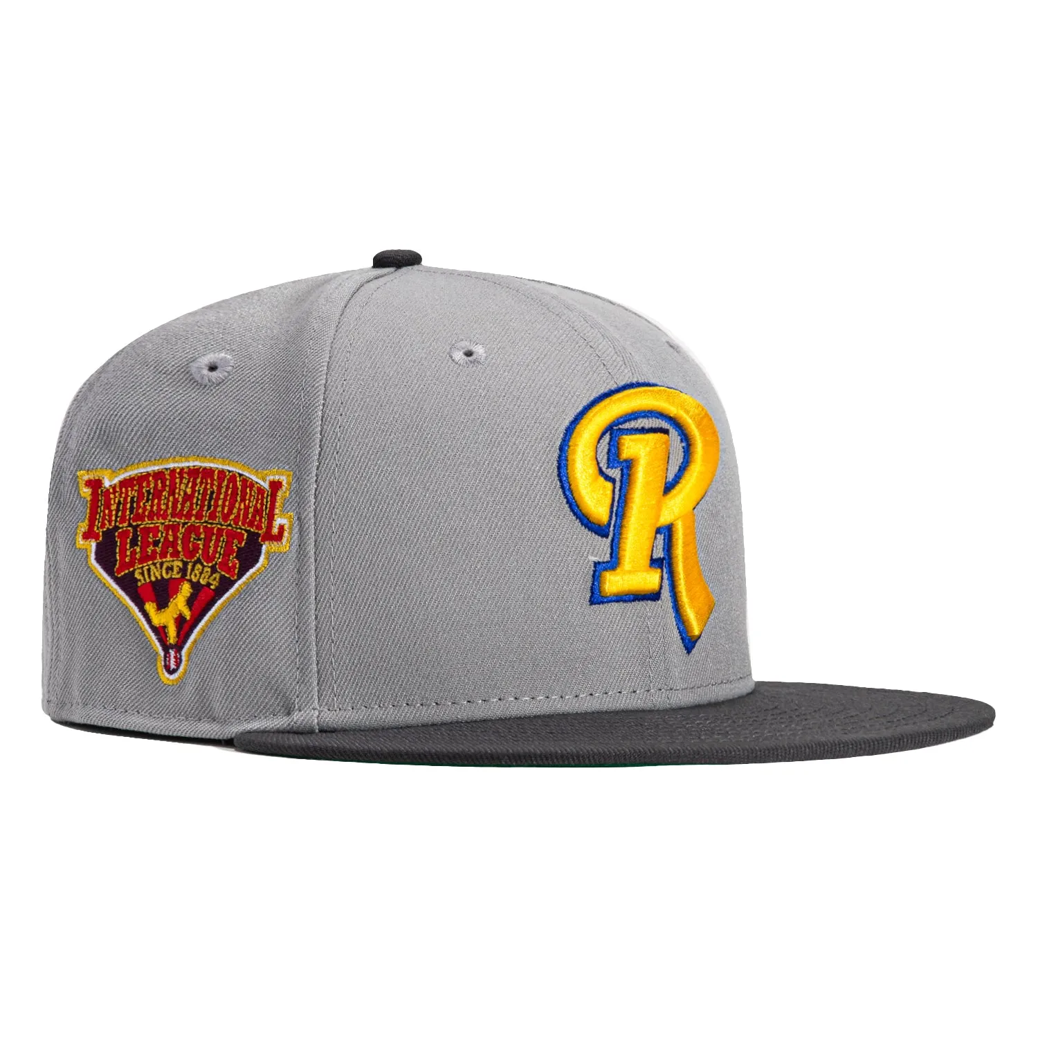 New Era 59Fifty Rochester Red Wings International League Patch Hat - Grey, Graphite, Gold