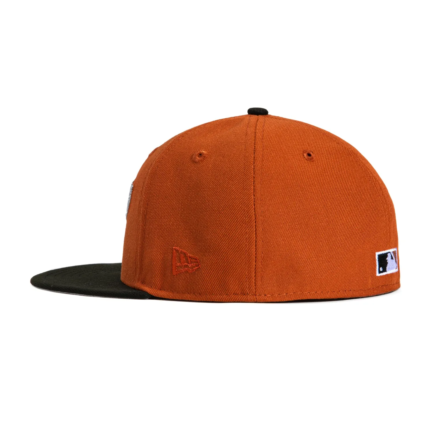 New Era 59Fifty San Francisco Giants Battle of the Bay Patch Script Hat - Burnt Orange, Black, Metallic Silver