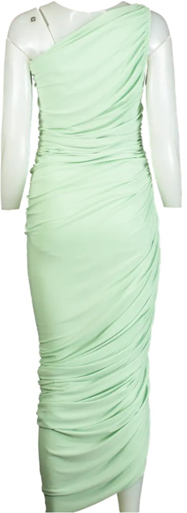 Norma Kamali Mint Green Asymmetrical Ruched Dress S/36