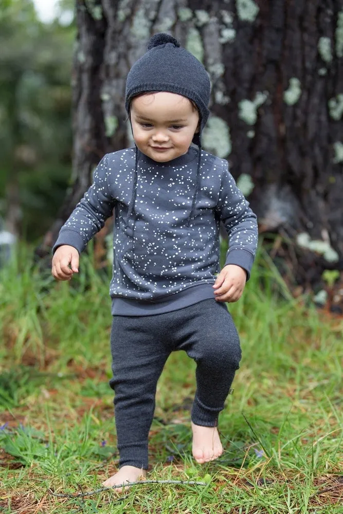 Nui Organics Organic Cotton Fleece Top - Charcoal