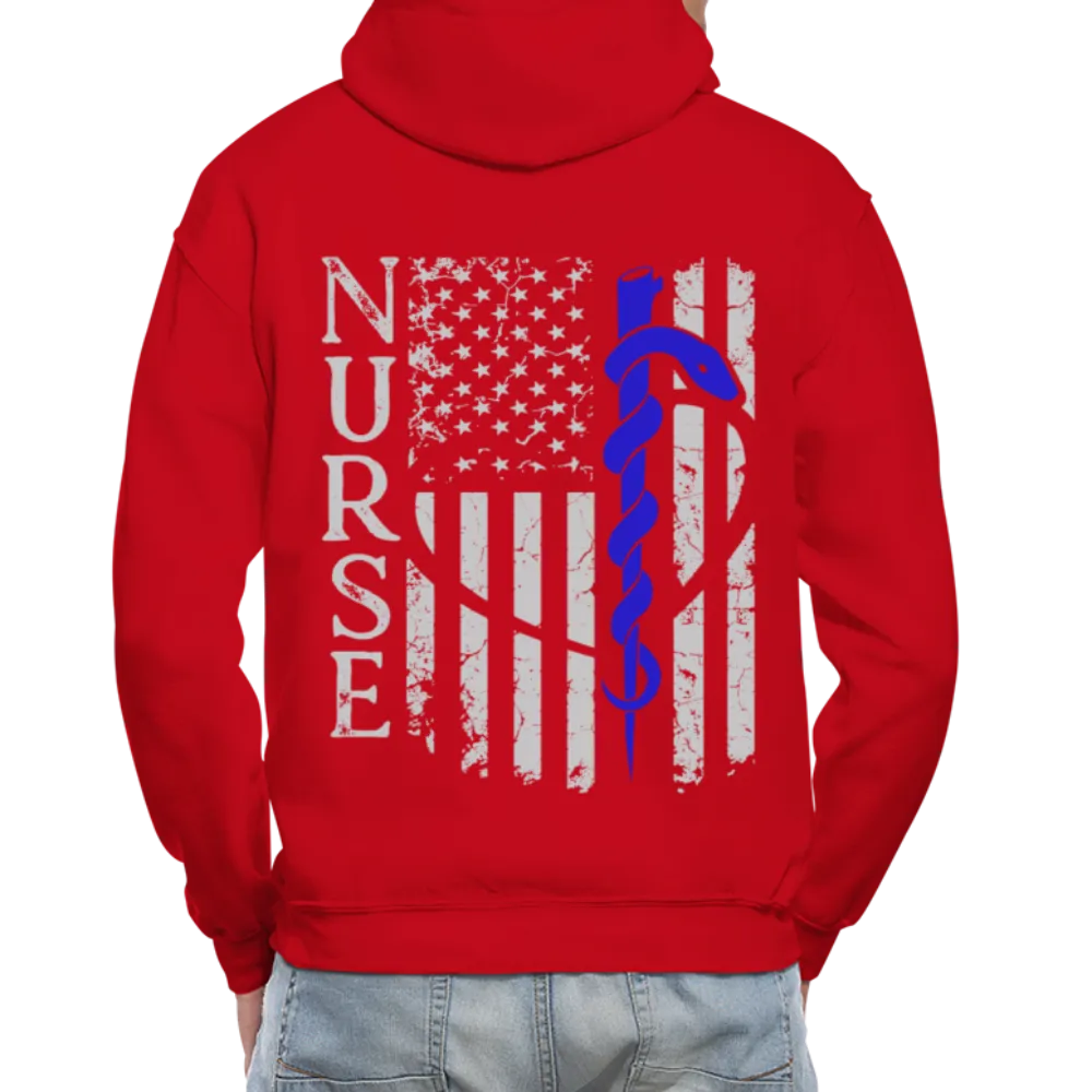 Nurse Flag Rod of Asclepius Gildan Heavy Blend Adult Hoodie