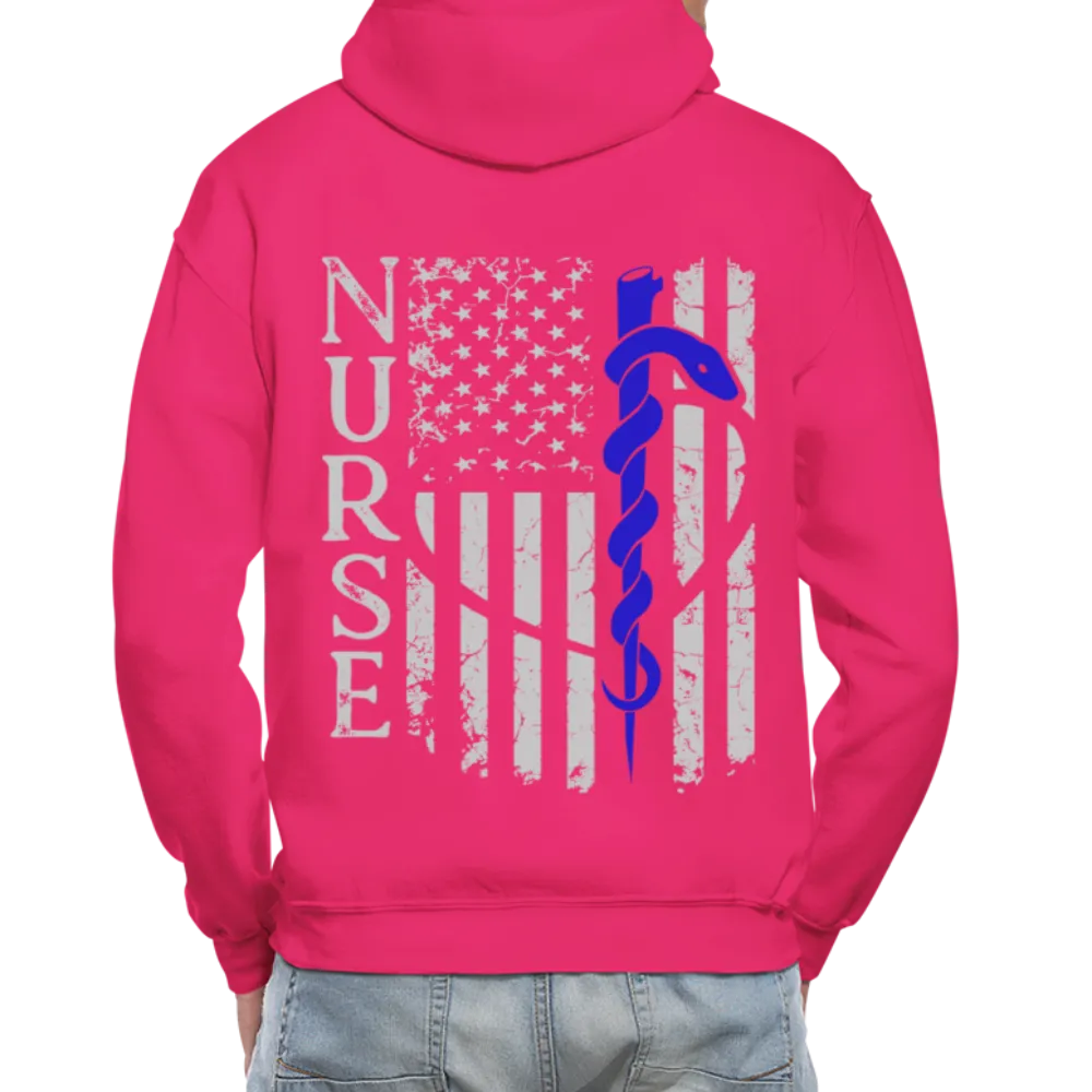 Nurse Flag Rod of Asclepius Gildan Heavy Blend Adult Hoodie