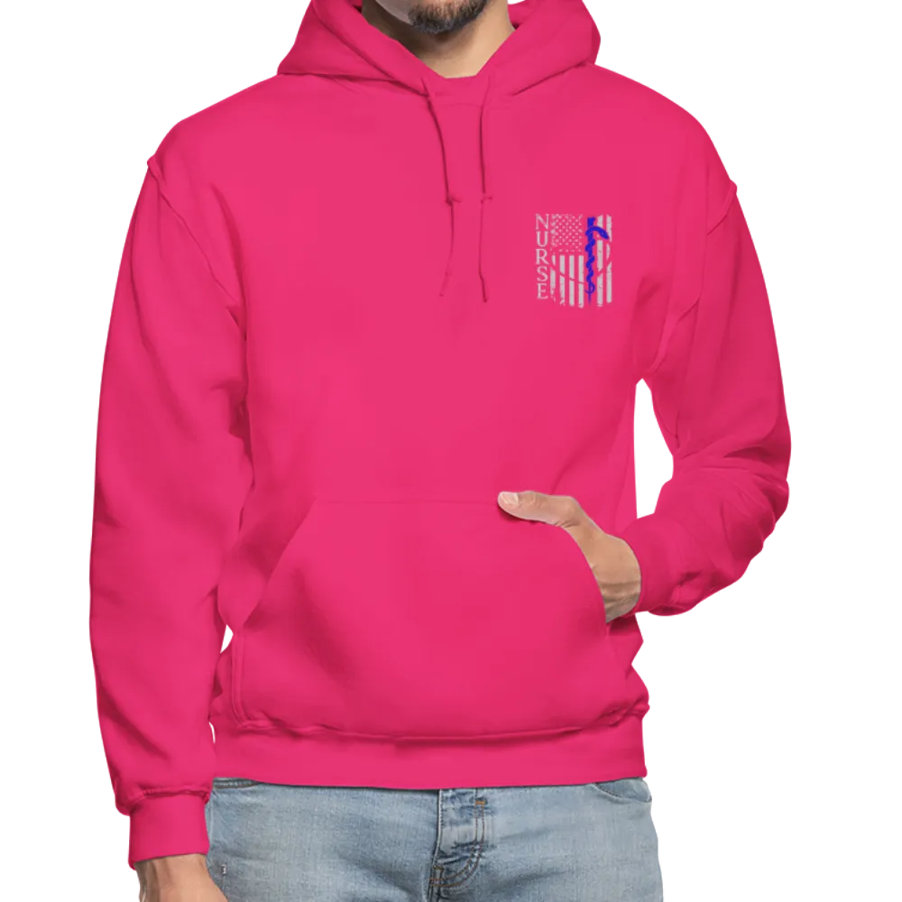 Nurse Flag Rod of Asclepius Gildan Heavy Blend Adult Hoodie