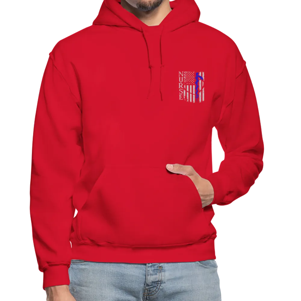 Nurse Flag Rod of Asclepius Gildan Heavy Blend Adult Hoodie