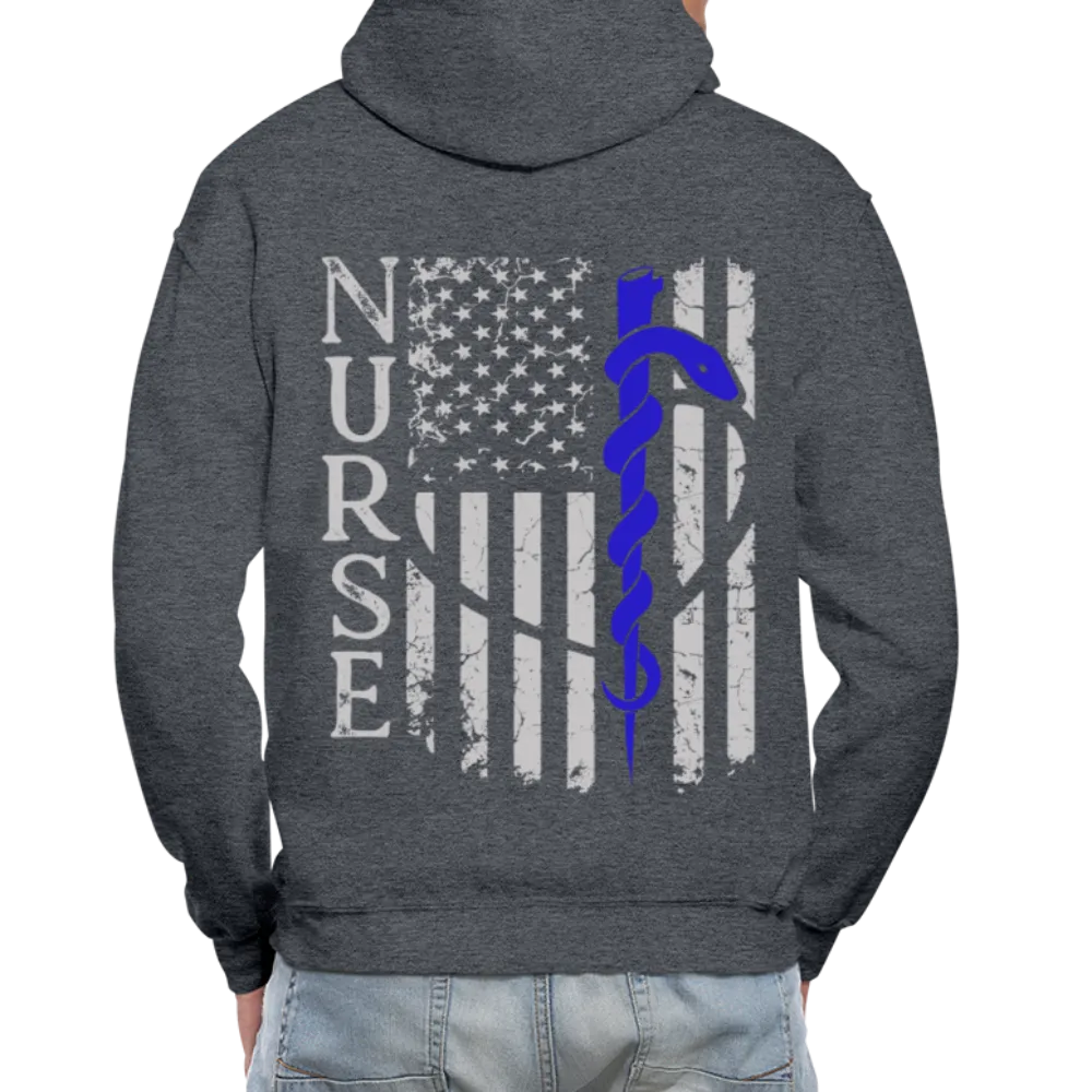 Nurse Flag Rod of Asclepius Gildan Heavy Blend Adult Hoodie