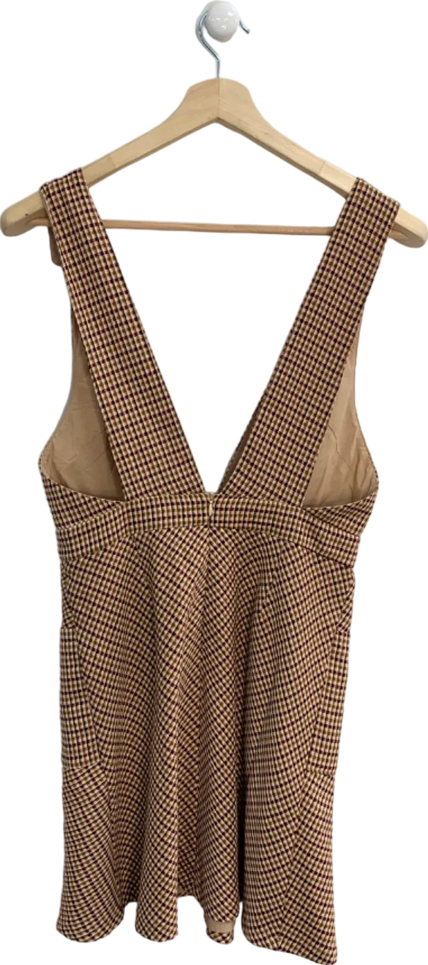 Oasis Multicolour Check Pinafore Dress UK 10