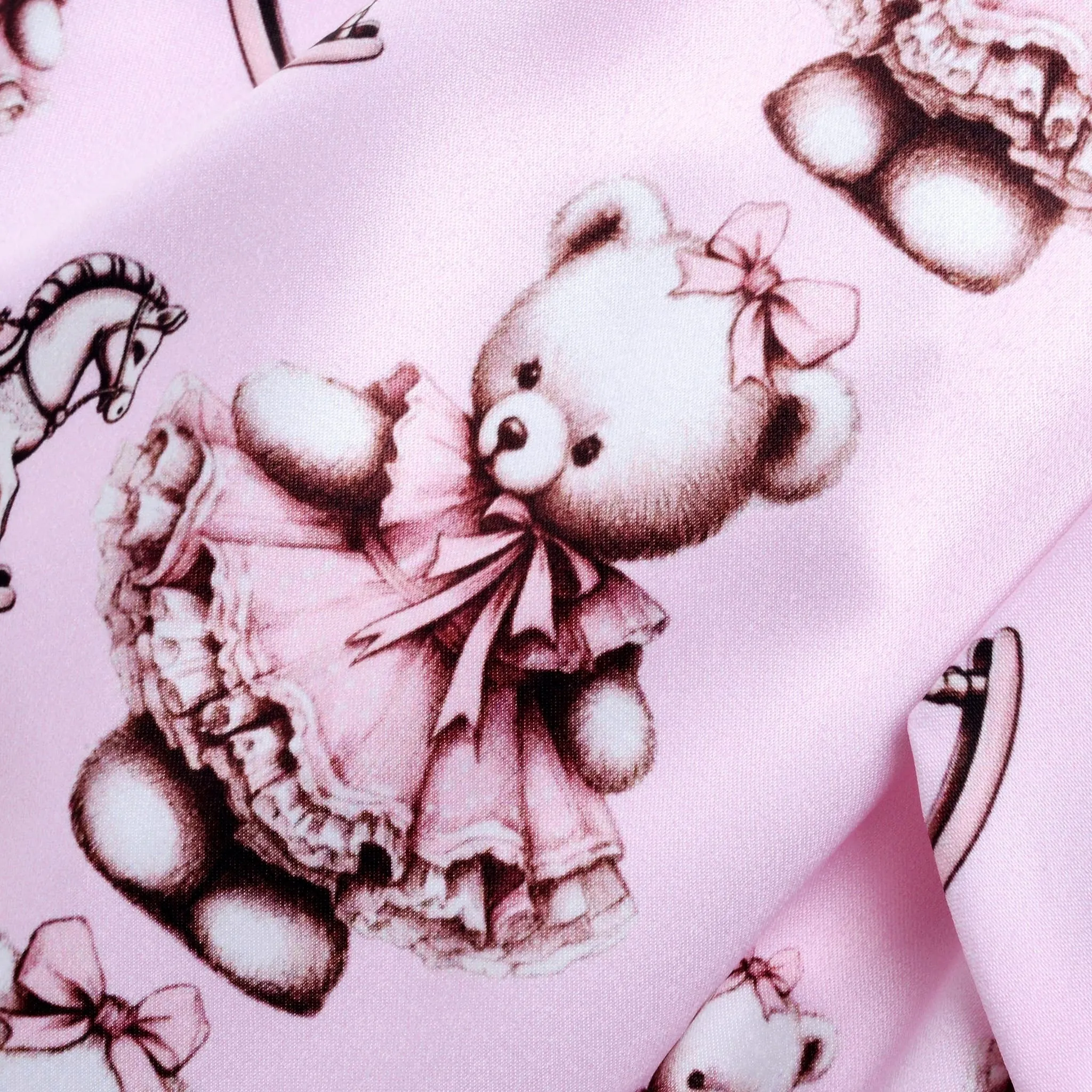 Ocean Baby Dusky Pink Smocked Teddy bear Themed Dress (3M-8Yrs)