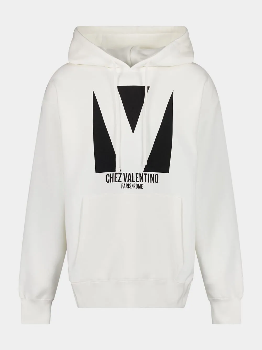 Off-White Cotton Sweatshirt with Chez V Print