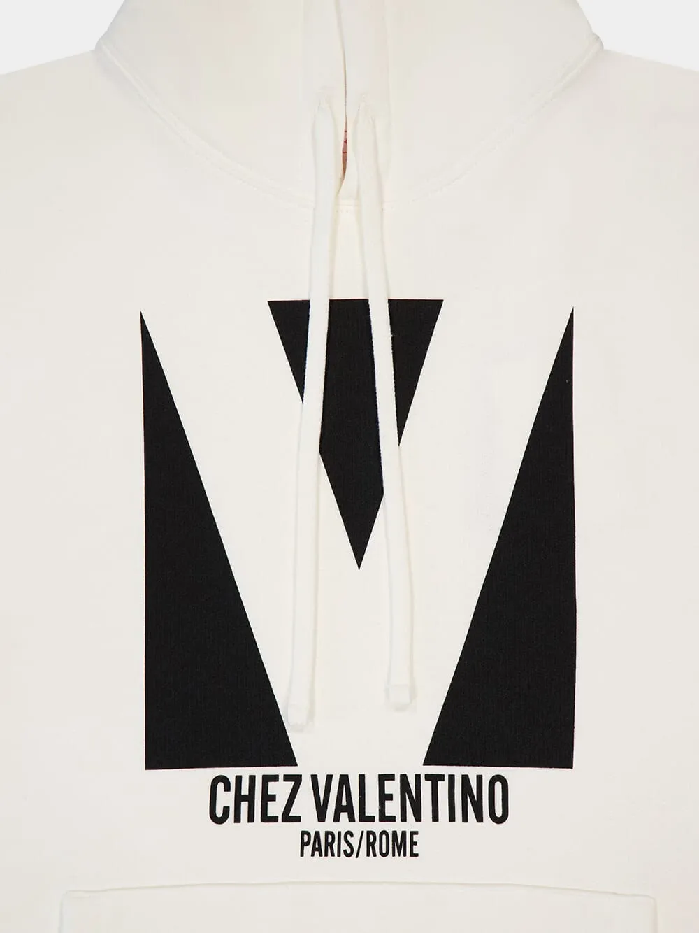Off-White Cotton Sweatshirt with Chez V Print
