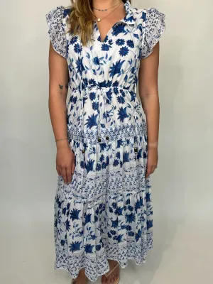 Oliphant Cinched Flirty Midi Dress