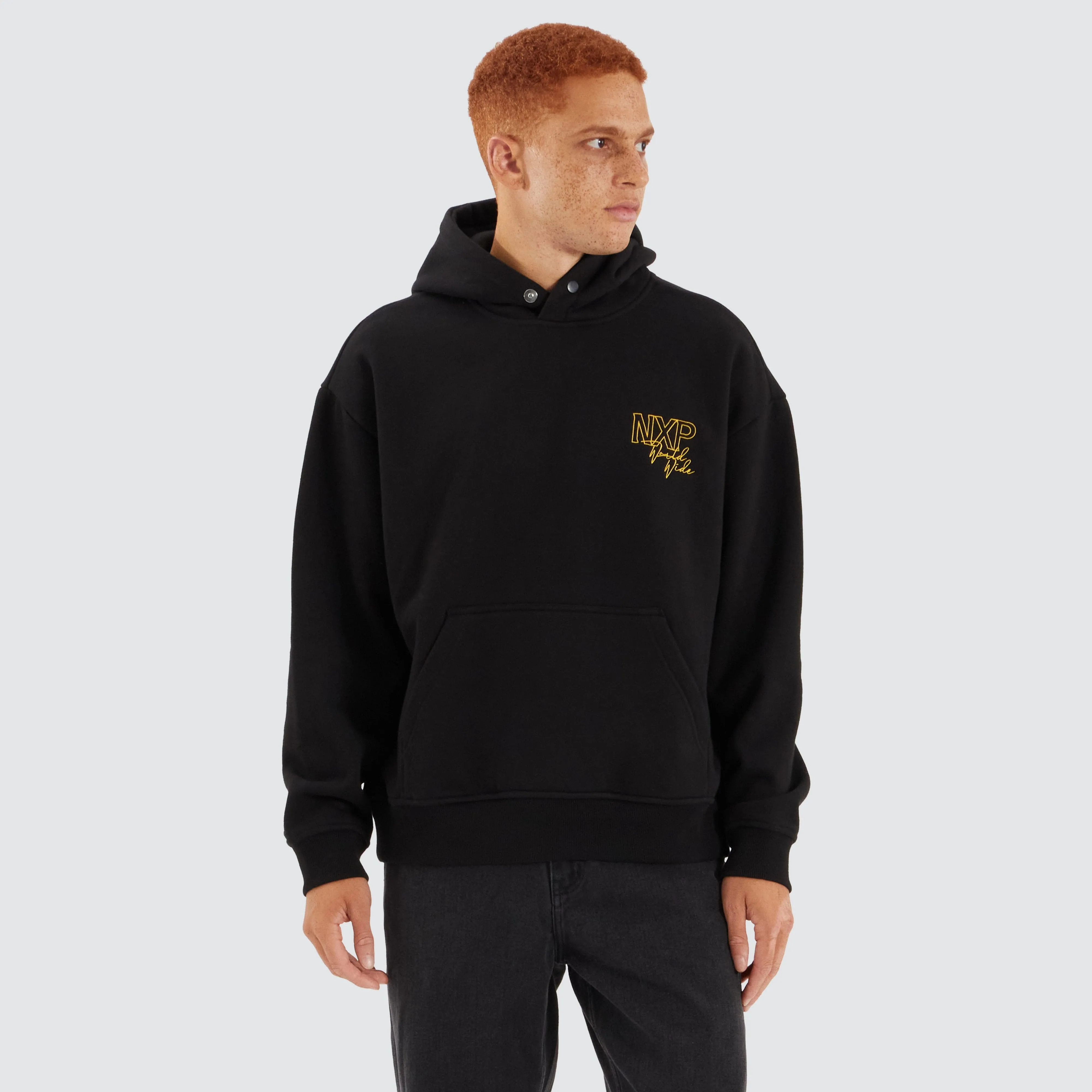 Olympia Box Fit Hoodie Jet Black