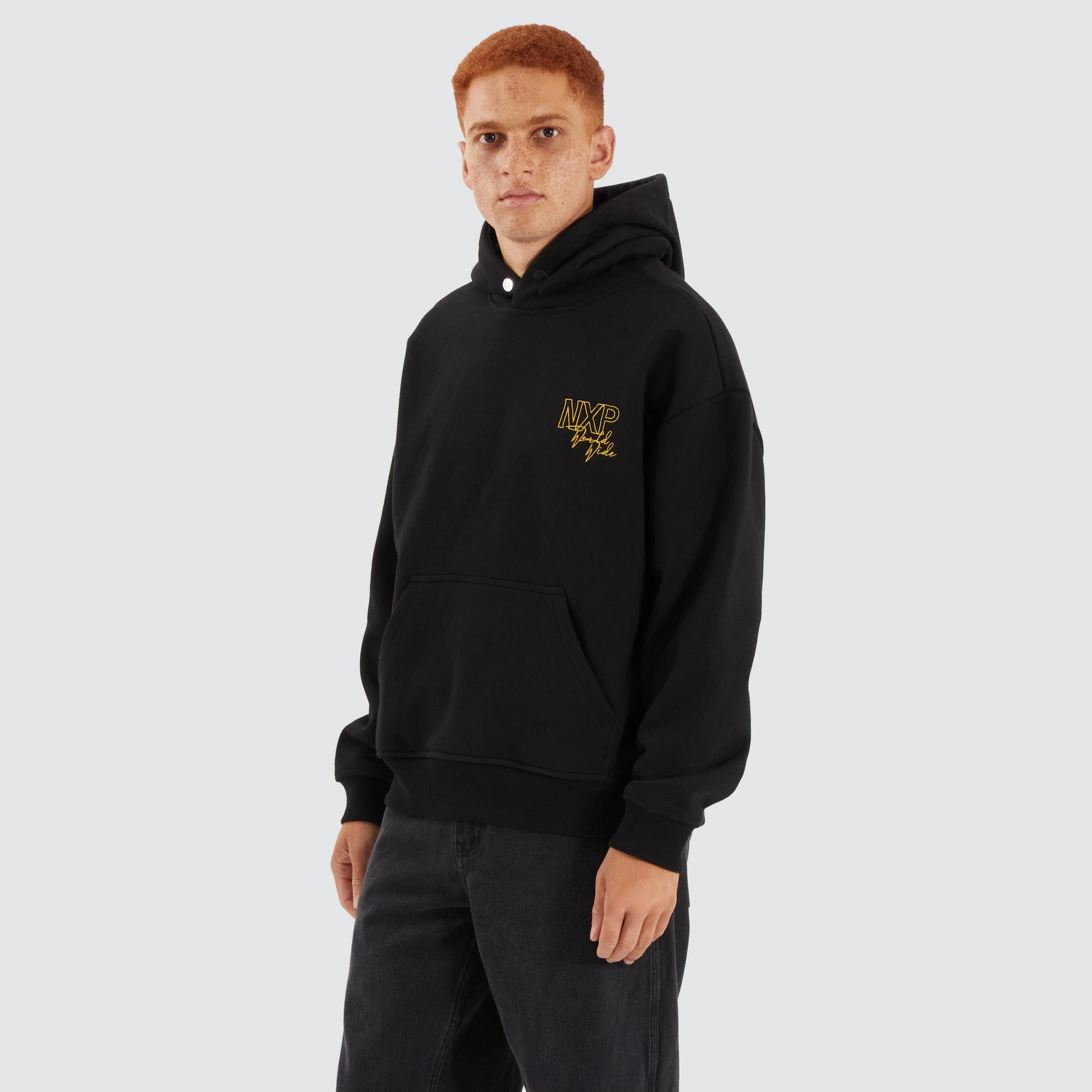 Olympia Box Fit Hoodie Jet Black