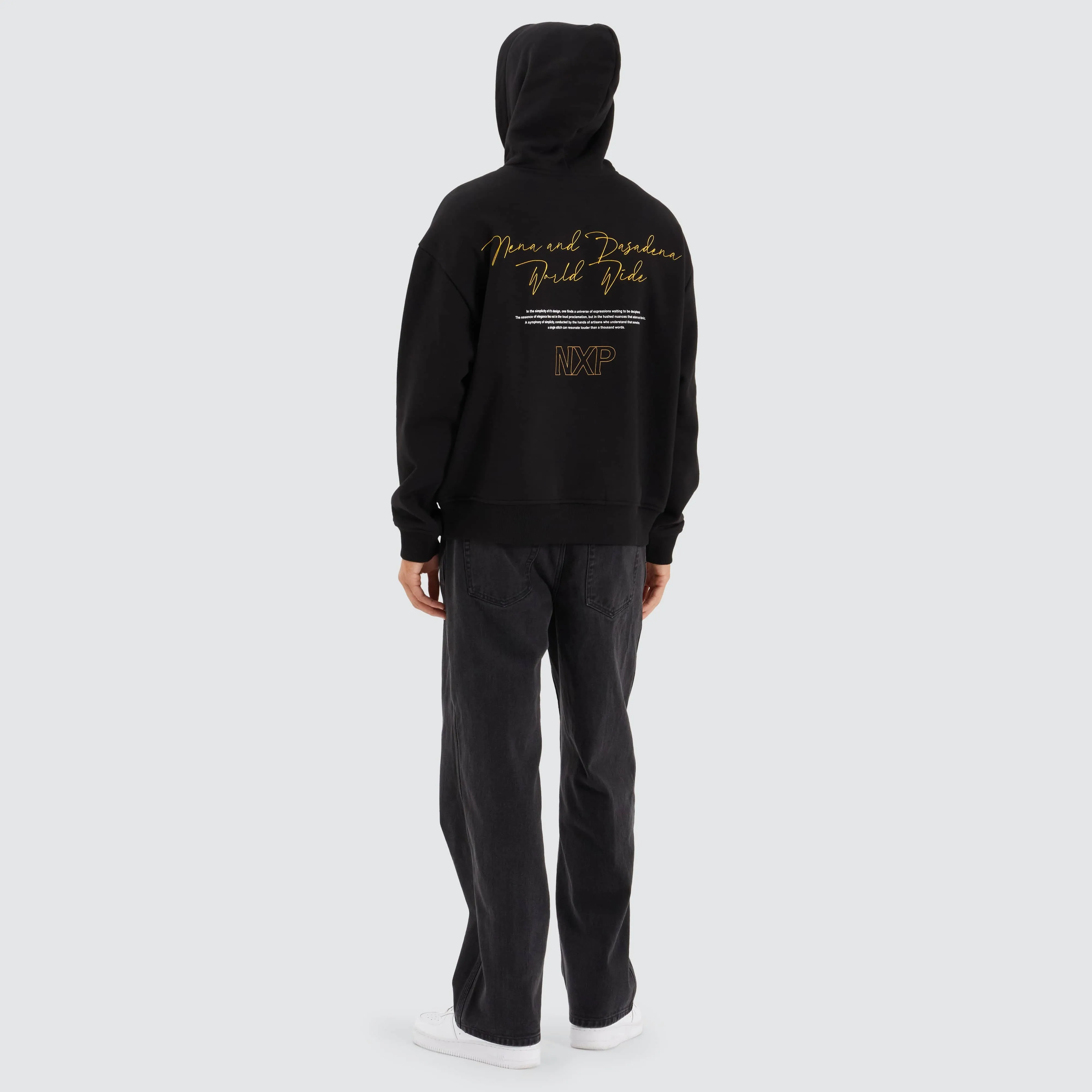 Olympia Box Fit Hoodie Jet Black