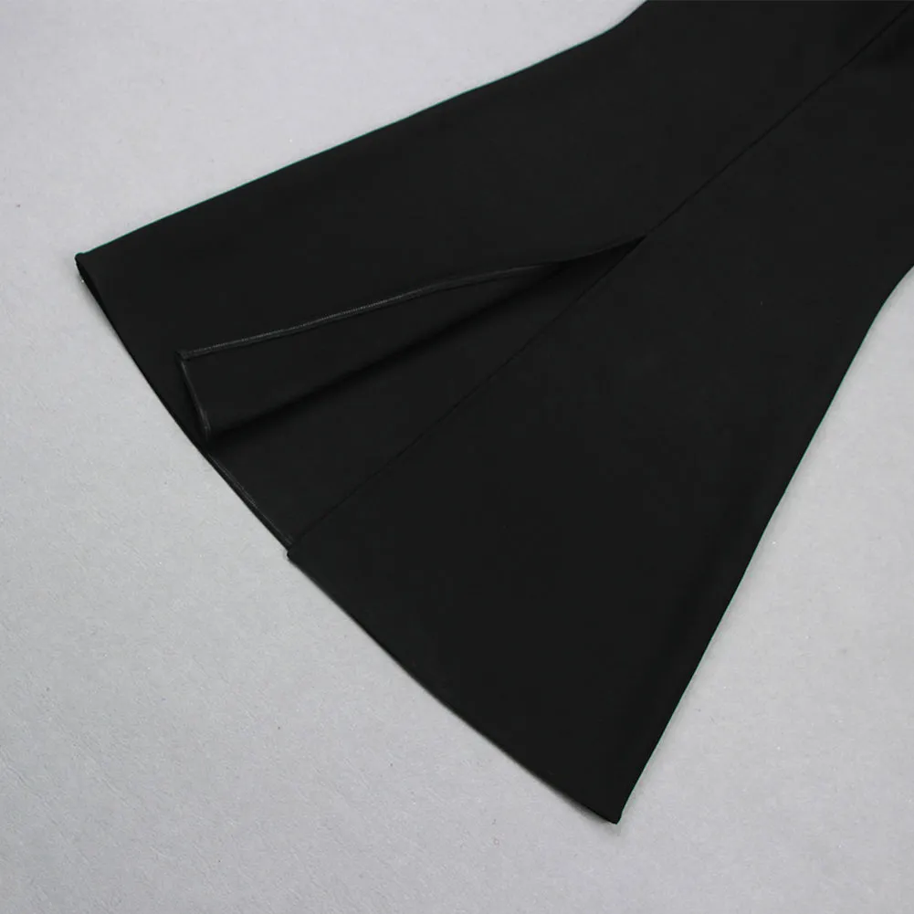 One Shoulder Sleeveless Feather Maxi Bandage Dress HL9447