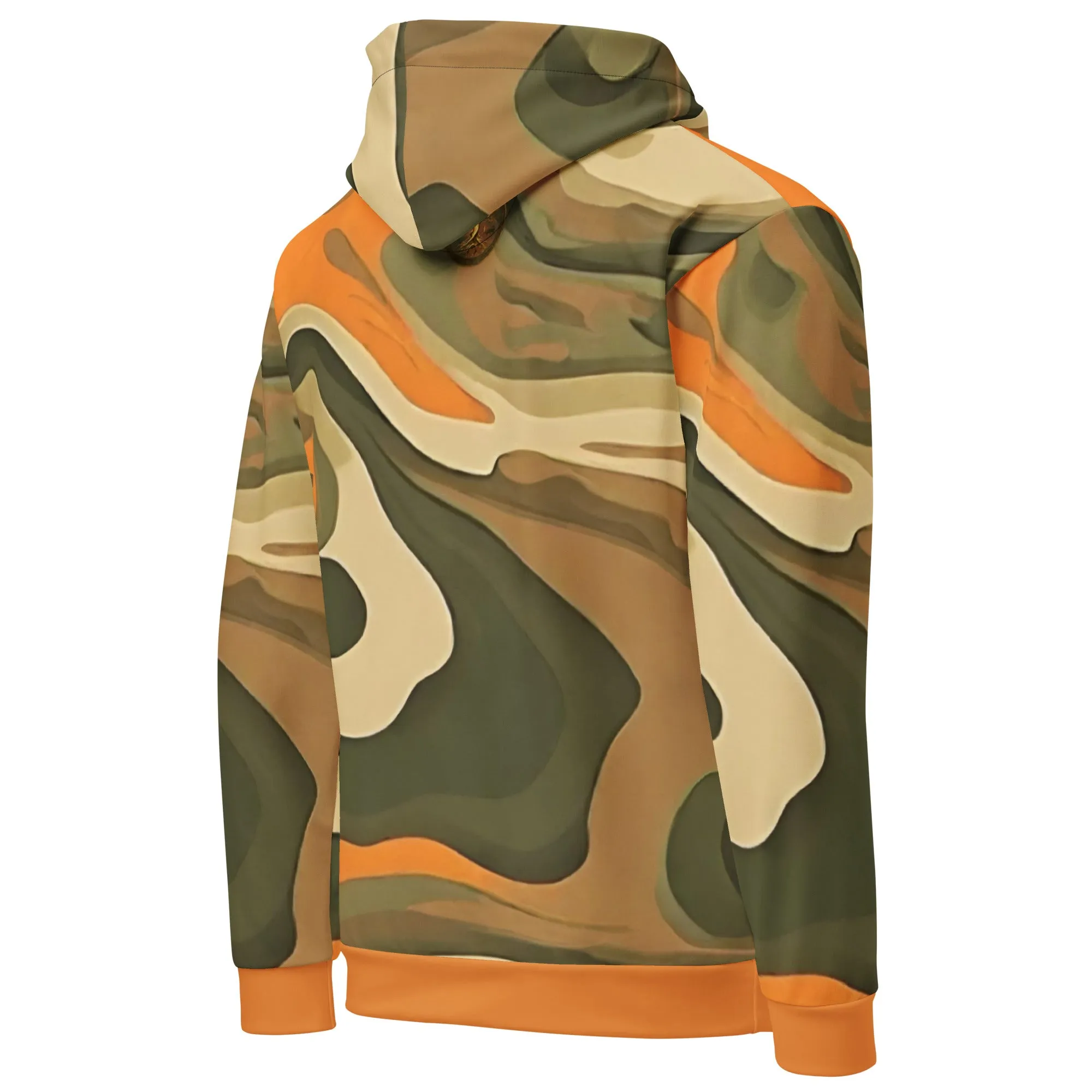 Orange, Green and Tan Eternal Agape Men's Camo Hoodie