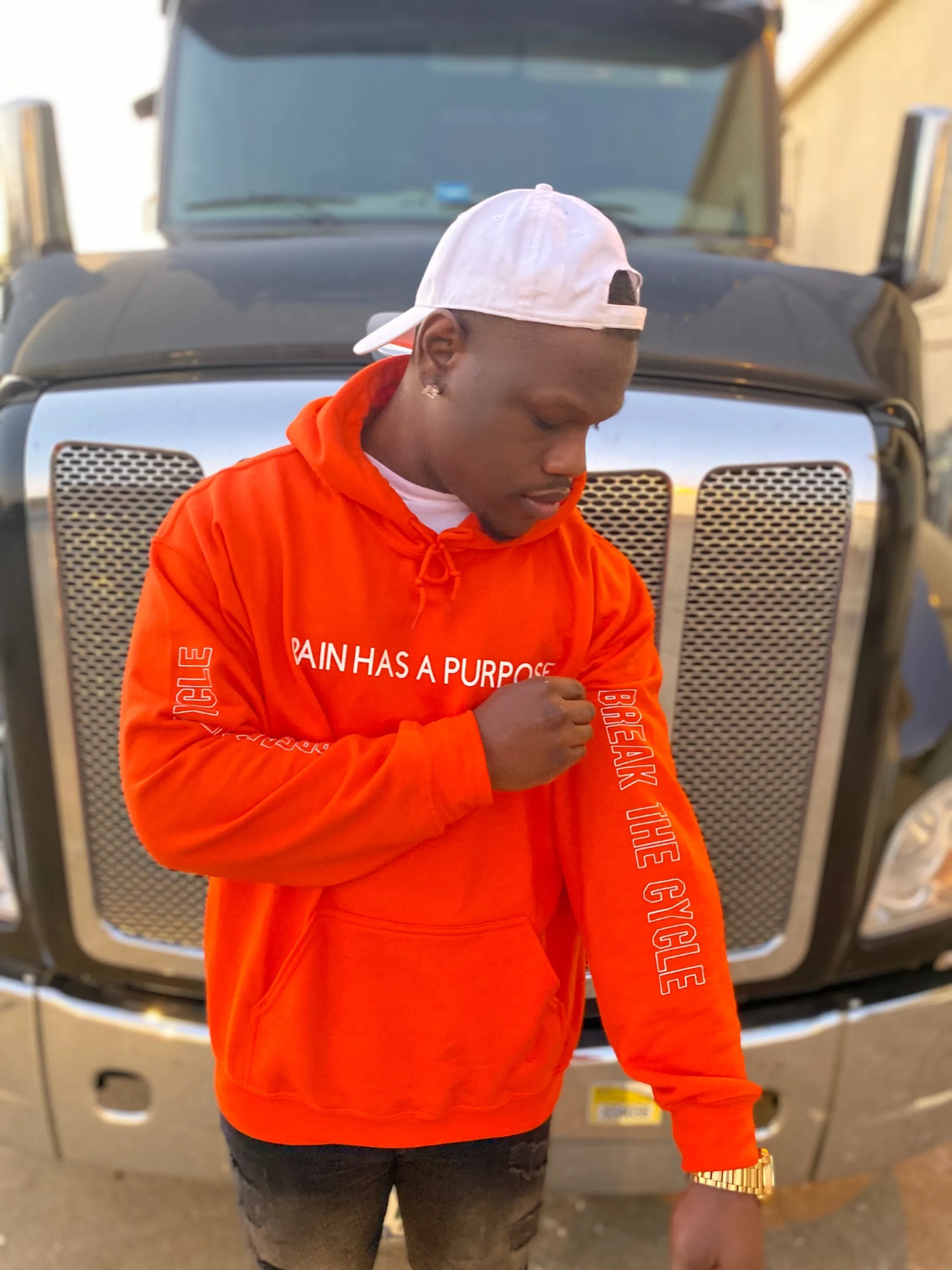 Orange Pain Has A Purpose Hoodie