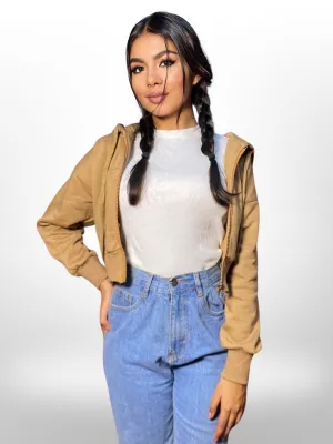 Oversized Women and Girls Hoodies|Full Sleeve|Loose fit Solid |100% Cotton Brown Color Women Cropped Oversized Hoodies