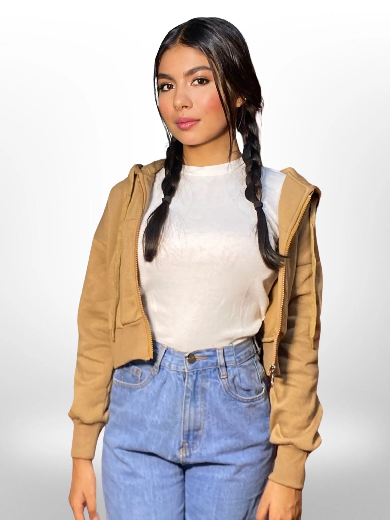 Oversized Women and Girls Hoodies|Full Sleeve|Loose fit Solid |100% Cotton Brown Color Women Cropped Oversized Hoodies