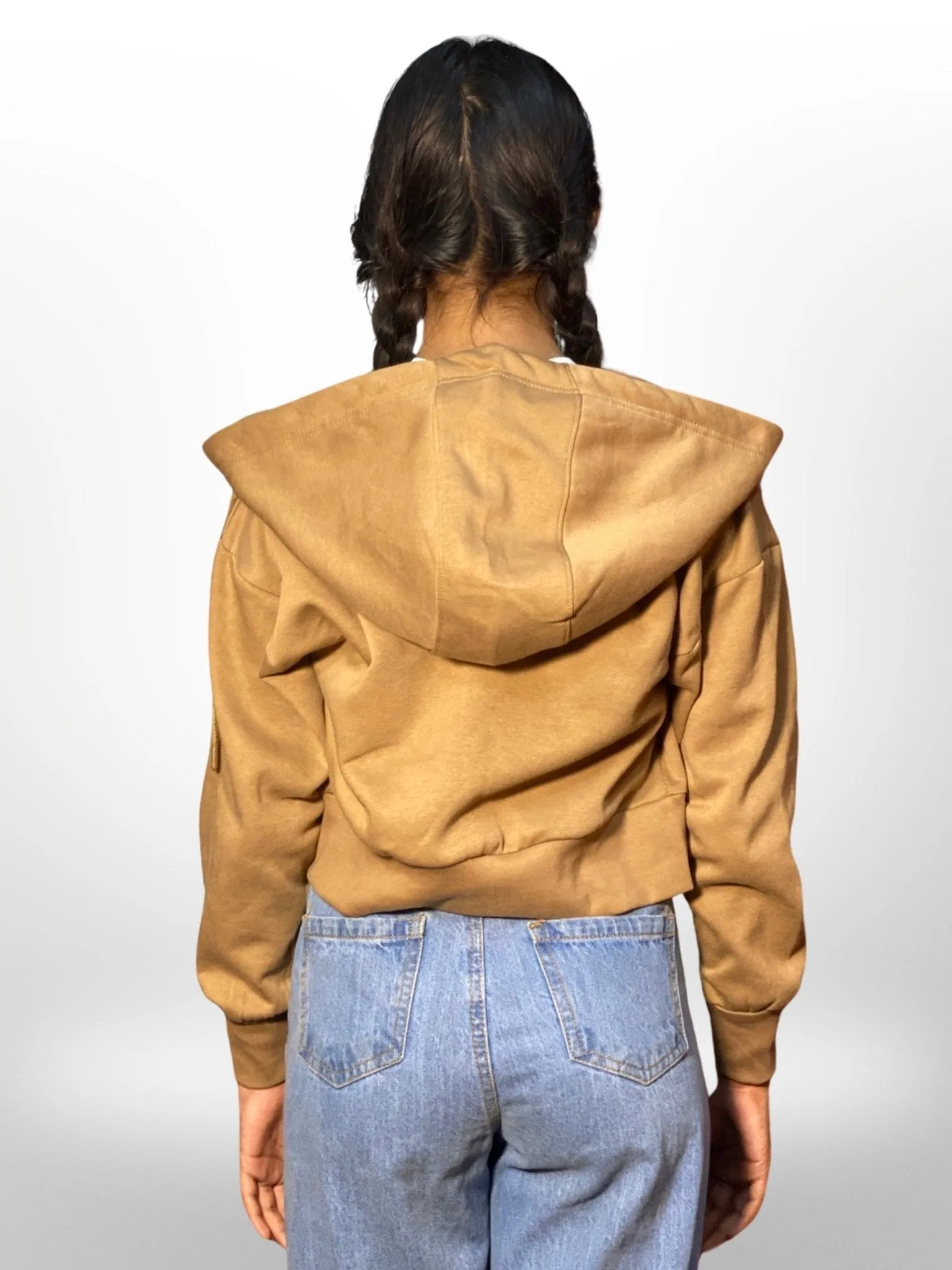 Oversized Women and Girls Hoodies|Full Sleeve|Loose fit Solid |100% Cotton Brown Color Women Cropped Oversized Hoodies